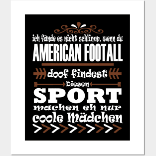 American Football Mädchen Sport Tackle Frau Posters and Art